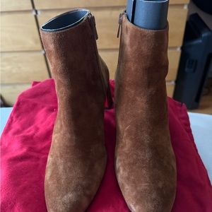 PRE OWNED CHRISTIAN LOUBOUTIN TURELA 55 BROWN SUEDE BOOTY/BOOTS EU 39.5